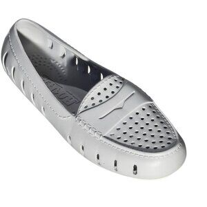 FLOAFERS Driver Women's Slip-On Loafers Light Gray Perforated Design Size 8